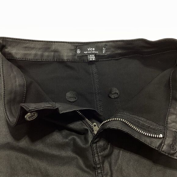 Misguided Vice Brand High Waist Tube Faux Leather Skinny Pants 8R - Picture 8 of 11